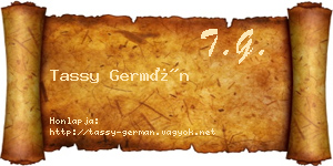 Tassy Germán névjegykártya